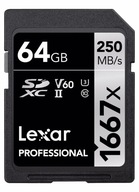 Lexar SDXC Professional 64 GB 250 MB/s V60 1667x