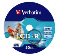 Verbatim CD-R Printable GLOSS WaterShield 10ks.