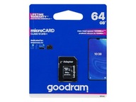 Adaptér pamäťovej karty MicroSDHC 64GB 10CL GOODRAM