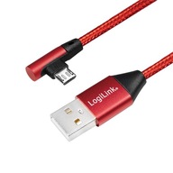 USB MICRO samec na USB Am UHOL KÁBLA ČERVENÝ