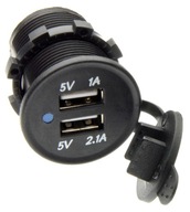 Nabíjačka motora do auta 2x USB, priemer 29mm