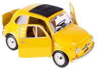 FIAT 500F 1965 BBURAGO KOVOVÝ MODEL 1:24 ŽLTÉ