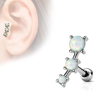 PRE UŠNÉ TRAGUS CHRUPKA 316L 1,2/6/3 mm OPÁL