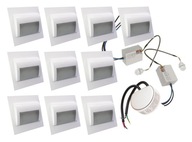 SET 10x LED schodiskové svietidlo + 2 senzory + napájací zdroj