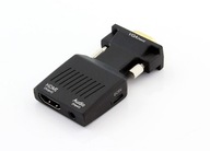 HD38 ADAPTÉR KONVERTOR Z VGA D-SUB NA HDMI + AUDIO