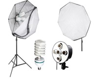 SOFTBOX LAMPA OCTA 90cm 5x 85W žiarovka + STOJAN