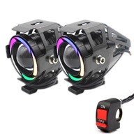 HALOGÉNOVÁ LED LAMPA CREE RGB U7 PRSTEŇOVÝ MOTOCYKEL 2ks