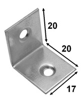 Pripojovací uholník 20x20x17 /100 kusov