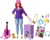 BARBIE SET DAISY BÁBIKA NA CESTOVANIE S MAČIČKOU FWV26