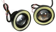 2v1 LED COB svetlá, DRL DAYTIME HALOGEN lampy 76mm