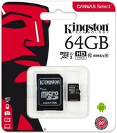 KINGSTON MICROSD 64GB SDHC CLASS 10 + SD ADAPTÉR