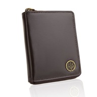 BETLEWSKI Pánska RFID kožená peňaženka s veľkým zipsom