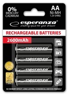 4 výkonné batérie AA HR6 R6 2600mAh 1,2V Ni-MH