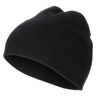 Čiapka "Beanie", čierna, jemný úplet