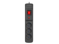 ARMAC MULTI M3 POWER STRIP BLACK 1,5M 3XPL s vypínačom