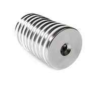 valcový NEODYMOVÝ MAGNET 25x7,5/4,5x3 mm SKRUTKA 10 KS N42 SUPER SILNÁ