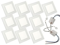 SET 10x LED schodiskové svietidlo 2W + 2 senzory 230V B