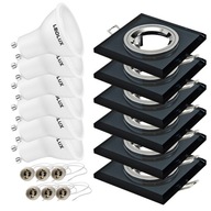 6x halogénové GLASS svietidlo sq + LED GU10 2,5W