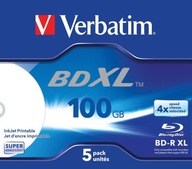 Verbatim Blu-Ray disky BD-R XL 100GB Print 5 ks