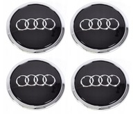 Sada 4 ks AUDI Logo Center Caps Black Rims 69MM