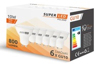 Sada 6x GU10 LED žiarovky 10W 950lm VÝKONNÁ SuperLED