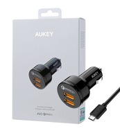 AUKEY CC-T8 2xUSB 36W 6A rýchle nabíjanie 3.0 + KÁBEL