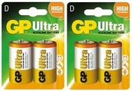 4 x alkalická batéria R20 D LR20 1,5V ULTRA E95