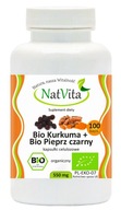 NatVita Bio Turmeric Bio Black Pepper 100 kapsúl 550 mg