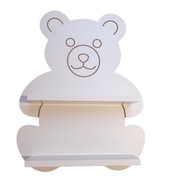 Medvedík Medvedík, dvojposchodová polica Medvedík, biely, ideálny ako darček pre bábätko, detskú sprchu alebo detskú sprchu