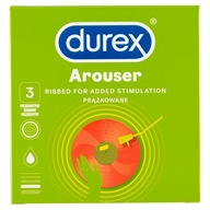 Rebrované kondómy Durex Arouser, 3 kusy