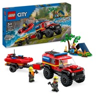 Terénne hasičské auto LEGO City so záchranným člnom 60412 + PDF KATALÓG