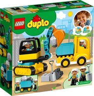 Stavebnicový sklápač LEGO Duplo a tehly pásového rýpadla 2+