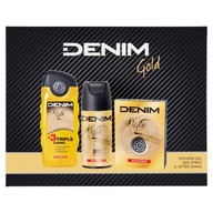 Taliansky kozmetický set Denim Gold 3 kusy dezodorant na holenie sprchový kút