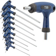 UHLOVÉ SKRUTKOVAČE TORX S OTVOROM 9 kusov T10- T50