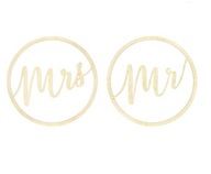 Prívesok veniec Pani Mrs Wedding Banner Nápis 37 cm