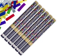 Vystreľovacia trubica kovové farebné konfety 6ks