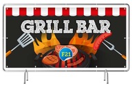 Reklamný banner - gril BAR - 2,5x1,25 SIGN