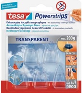 TESA POWERSRIPS HÁČKY VEŠIAKY TRANSPARENTNÉ VEŠIAKY NA DEKORÁCIE x5