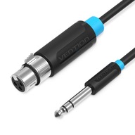 VENTION Kábel XLR samica jack 6,3 samec 23AWG 10m