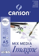 CANSON MIXMEDIA IMAGINE BLOCK A5 200G 50 listov