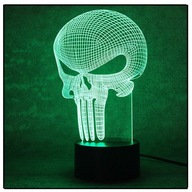 3D LED NOČNÁ LAMPA PUNISHER DARČEK NA DIAĽKOVÉ OVLÁDANIE S HOLOGRAFOM