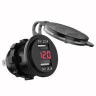 USB ZÁSUVKA 5V 4,2A NABÍJAČKA 12-24V VOLTMETER C