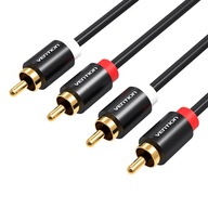 VENTION Audio kábel HiFi 2x RCA Kovové telo 2m