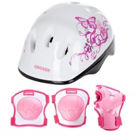 Ružový set CROXER Neve Protectors S + Helmet S