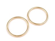 Kovový kožený prsteň 25 mm zlatý