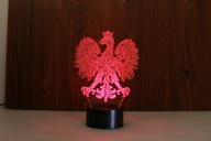 3D LED NOČNÁ LAMPA EAGLE S KORUNOVÝM HOLOGRAMOM