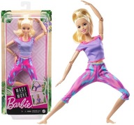 BARBIE VYROBENÁ NA POHYBU BÁBIK BLONDE GYMNASTIST GXF04