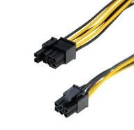 PCI-E GPU 6 Pin to 6+2 Pin 8 Pin Riser kábel 30cm