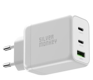 Nástenná nabíjačka Silver Monkey GAN 65W QC 3.0