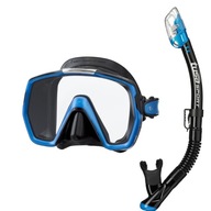 Súprava masky Tusa FREEDOM HD a šnorchla USP250 QBFB, čierna a modrá